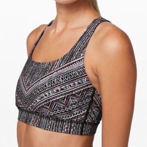 NEW LULULEMON ENERGY BRA MULTI PRINT PATTERN AZTEC STRAPPY RACERBACK YOGA SIZE 6